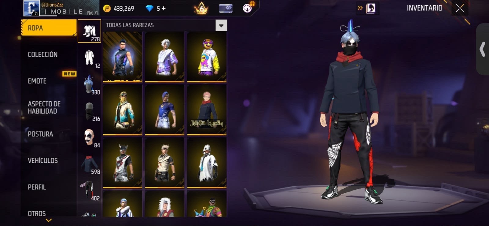 Free Fire Mobile Game Account, BTS Skins, Weapons, Medals, Digital