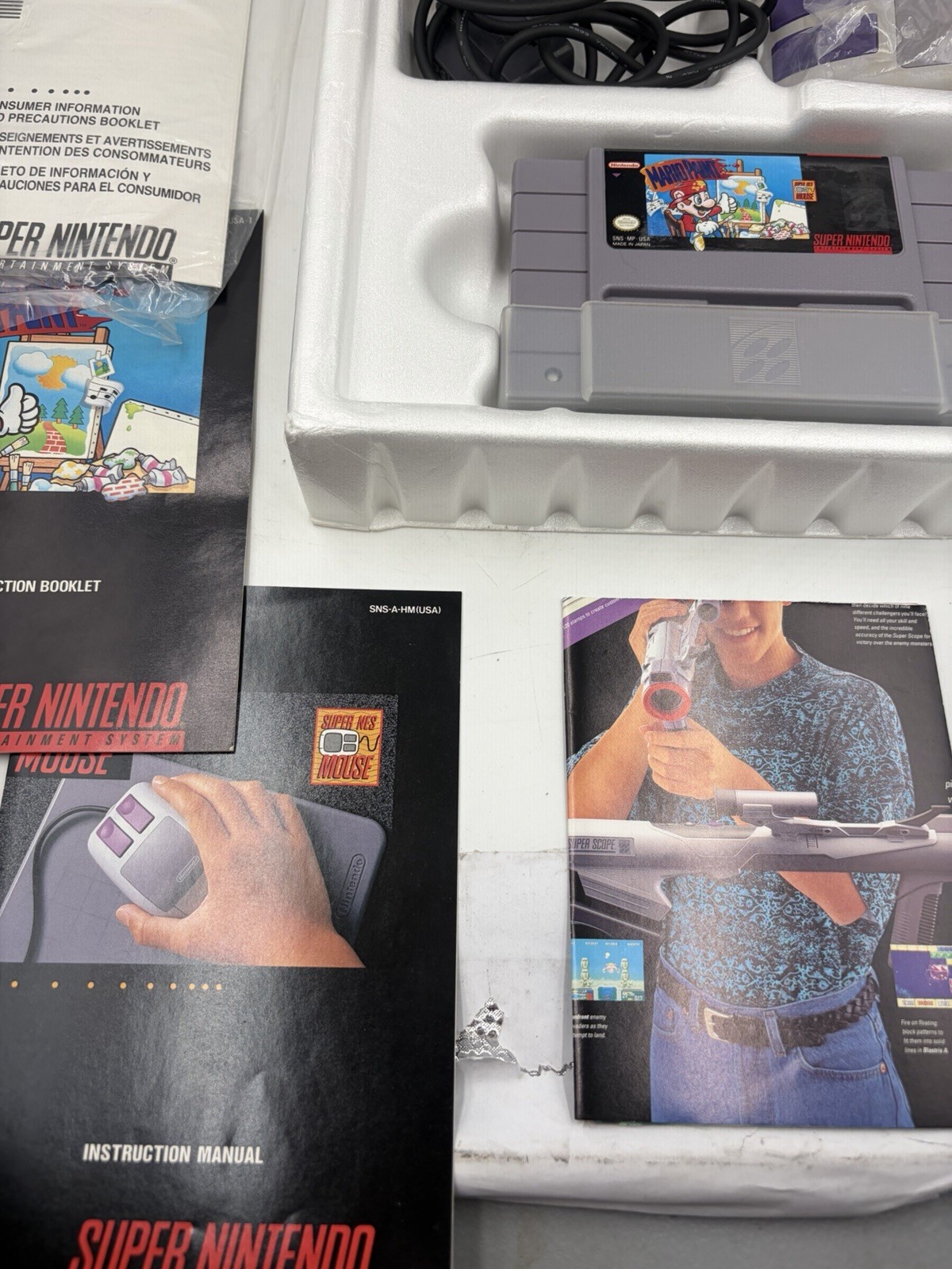 Vintage Original Authentic 1992 Super Nintendo SNES Mario Paint Box Foam Inserts