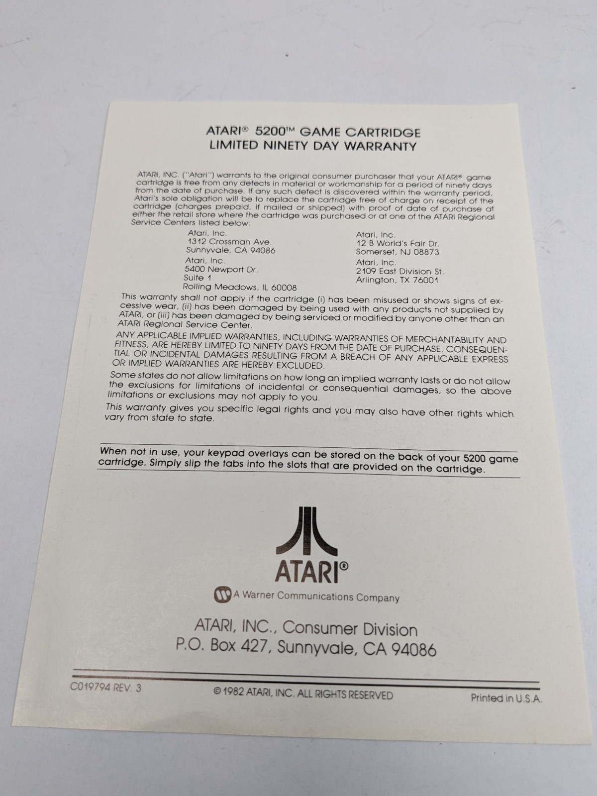 Centipede (Atari 5200, 1982) Complete In Box – Pristine Contents Vintage Retro