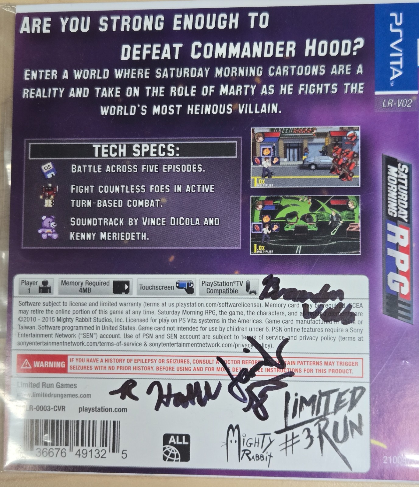 Saturday Morning RPG – Sony PS Vita Limited Run #3 Cover Art – Signed