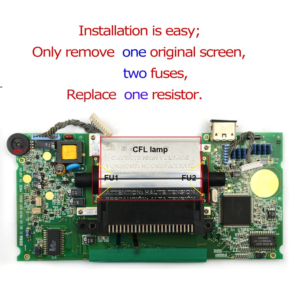 3.5″ Laminated LCD IPS Screen 640×480 HD Kit For SEGA Game Gear SEGA GG w/ SHELL