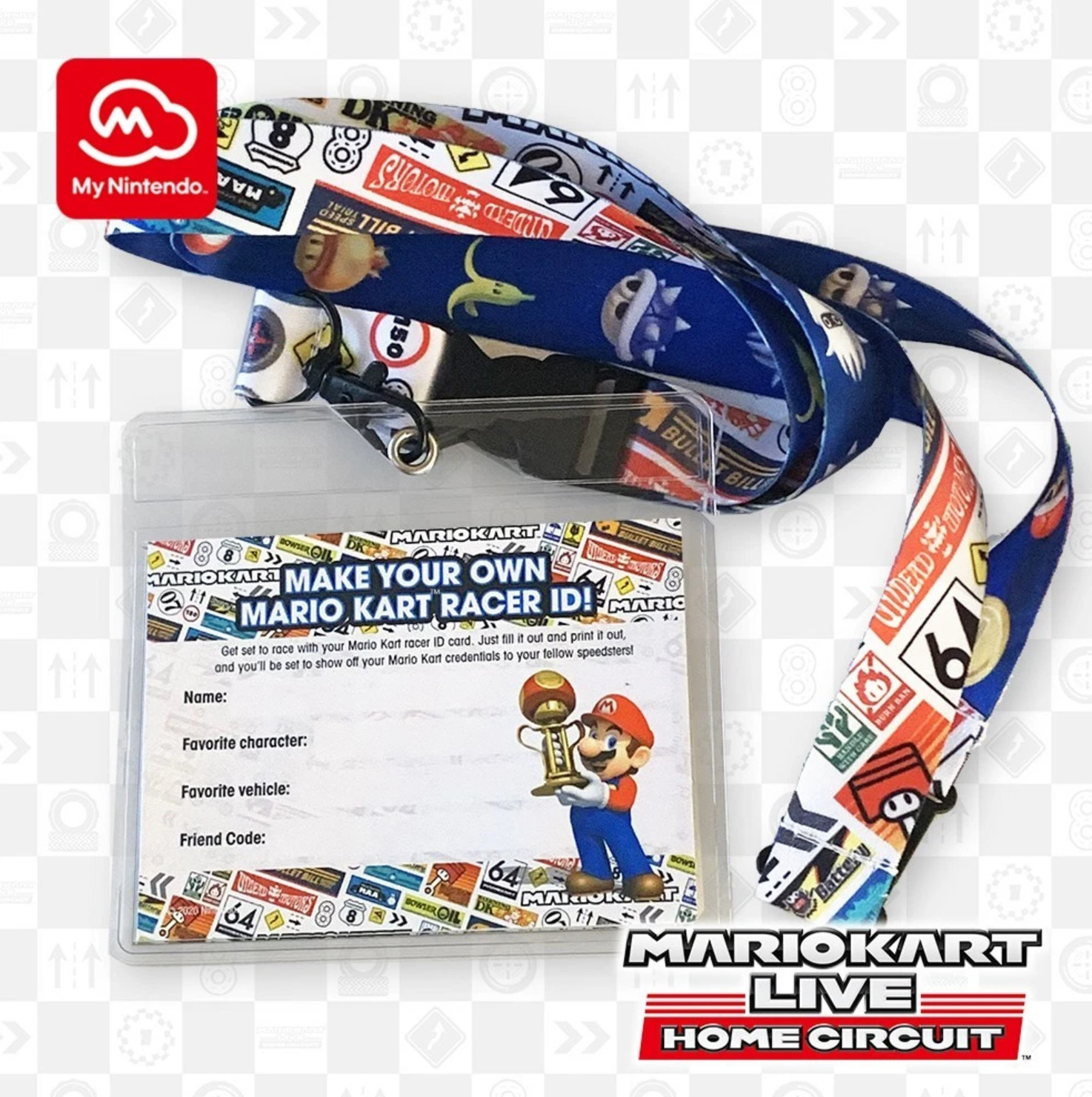 Mario Kart Live Home Circuit Lanyard & ID Holder – My Nintendo Rewards – NEW