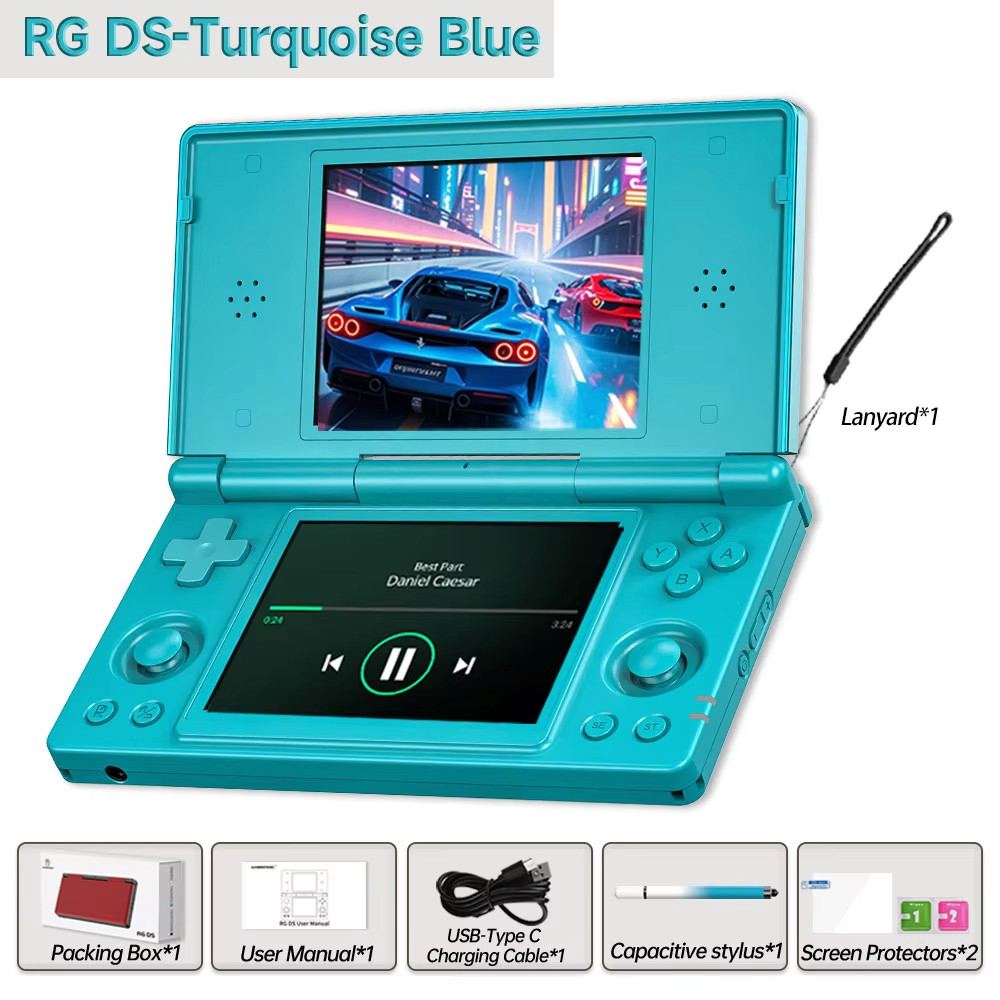 ANBERNIC RG DS Handheld Game Console 4″ IPS Multi-touch Dual-screen (Flip)