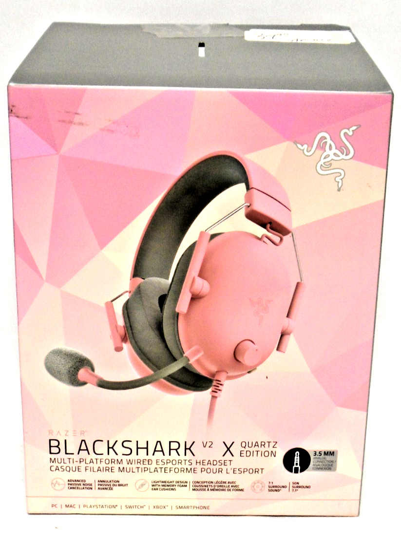 Razer BlackShark V2 X Multi-Platform Wired Gaming Pink Headset Volume Control