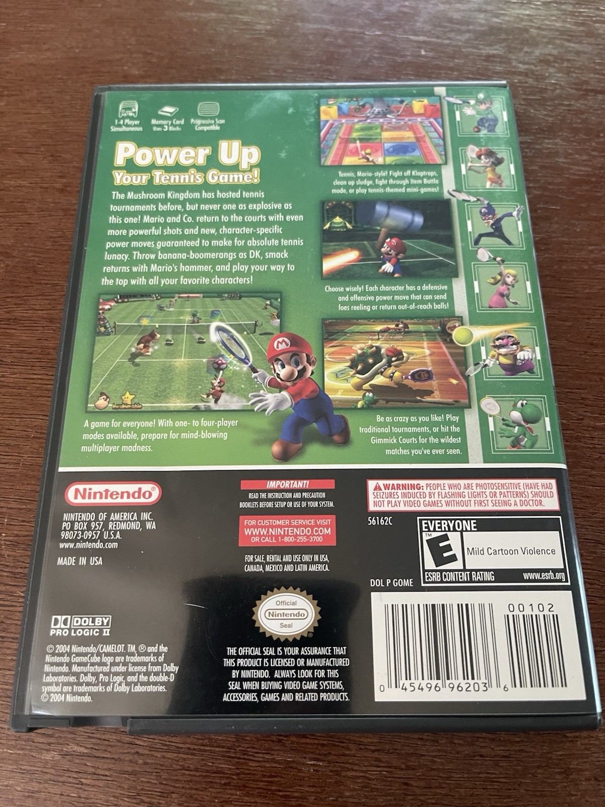 Mario Power Tennis CIB Complete Nintendo GameCube Clean Tested Working VG Cond