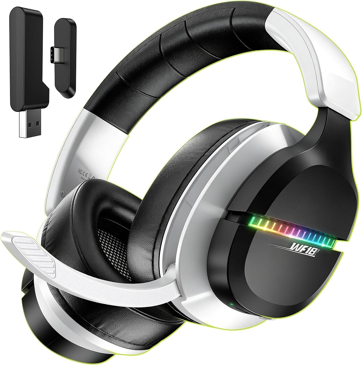 Multi-Platform WF18 Wireless Headset: Flip-to-Mute Mic & 100-Hour Battery
