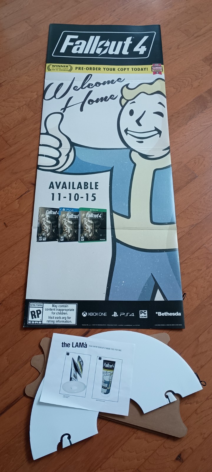 FALLOUT 4 Standee 5ft Tall Floor Display Sign – 2015 – PIPBOY – Xbox One PS4 PC