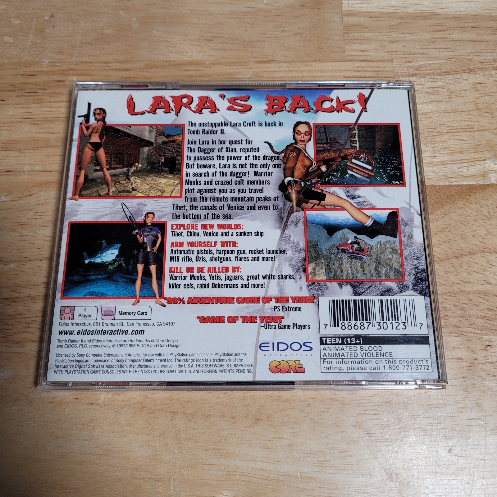 Tomb Raider II Starring Lara Croft PS1 Sony PlayStation 1, 1997 – Tested