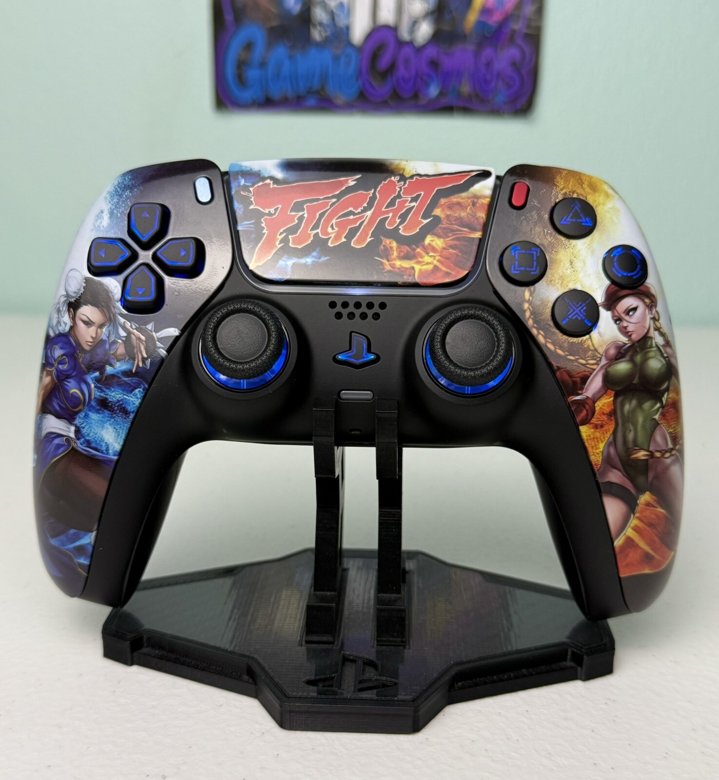 Capcom Street Fighter Cammy Vs Chun-Li – RGB LED – Custom Controller 4 PS5 Or PC