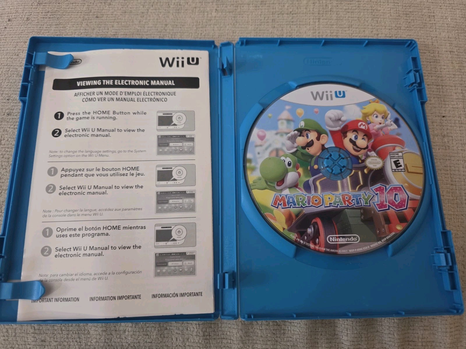 Mario Party 10 (Nintendo Wii U, 2015) COMPLETE Electronic Manual