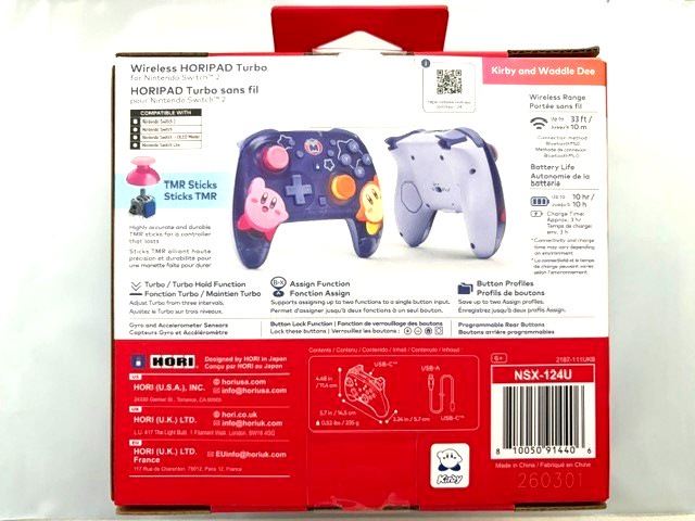 Hori Kirby & Waddle Dee Wireless HORIPAD Turbo for Switch 2 and Switch