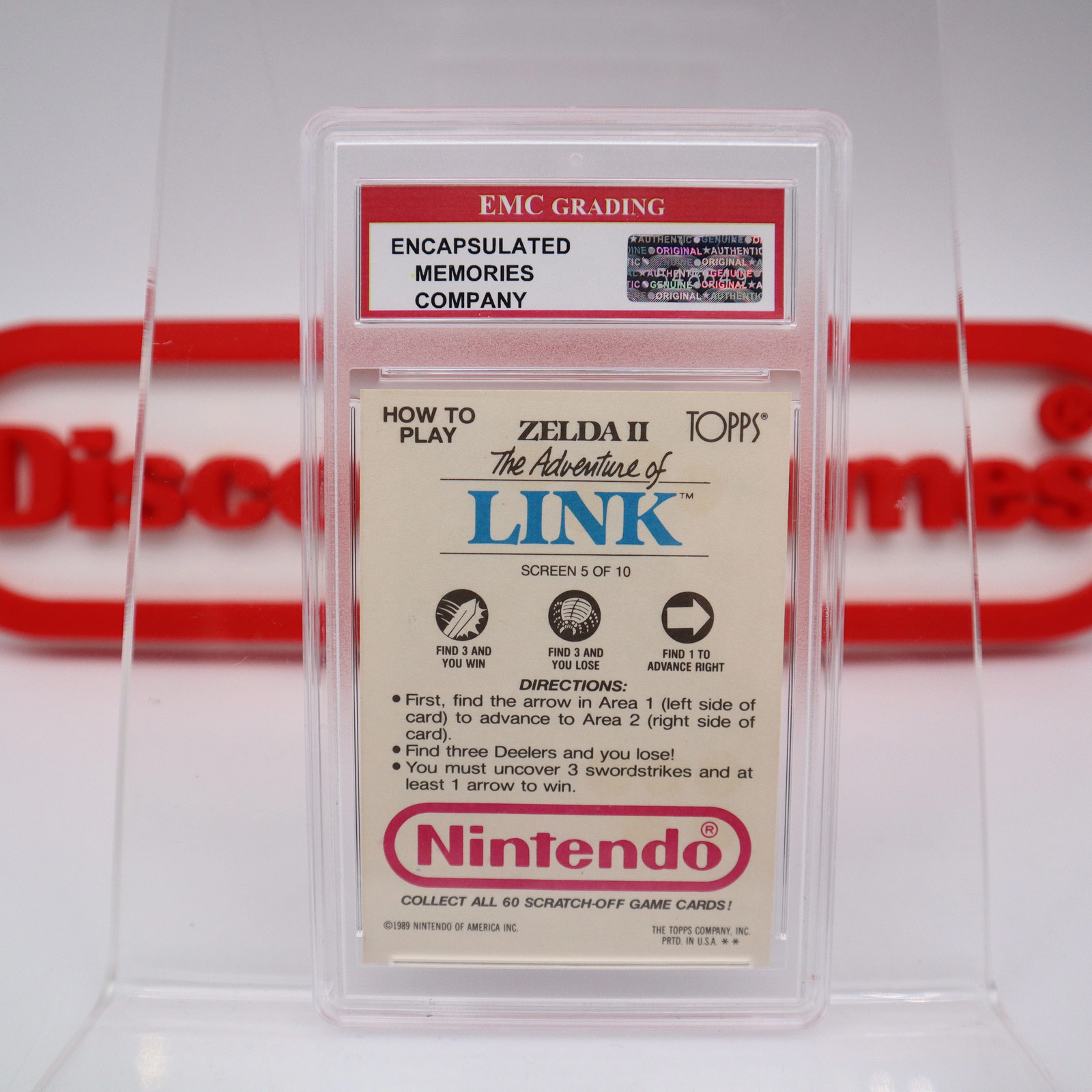 ZELDA ADVENTURE OF LINK – GRADED 10 GEM MINT CARD 1989 TOPPS NINTENDO GAME PACKS