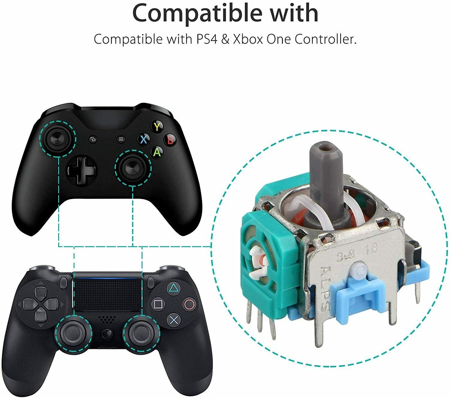 Sony PlayStation 4 PS4 4pc Analog Potentiometer Joystick Gray CUH-ZCT2
