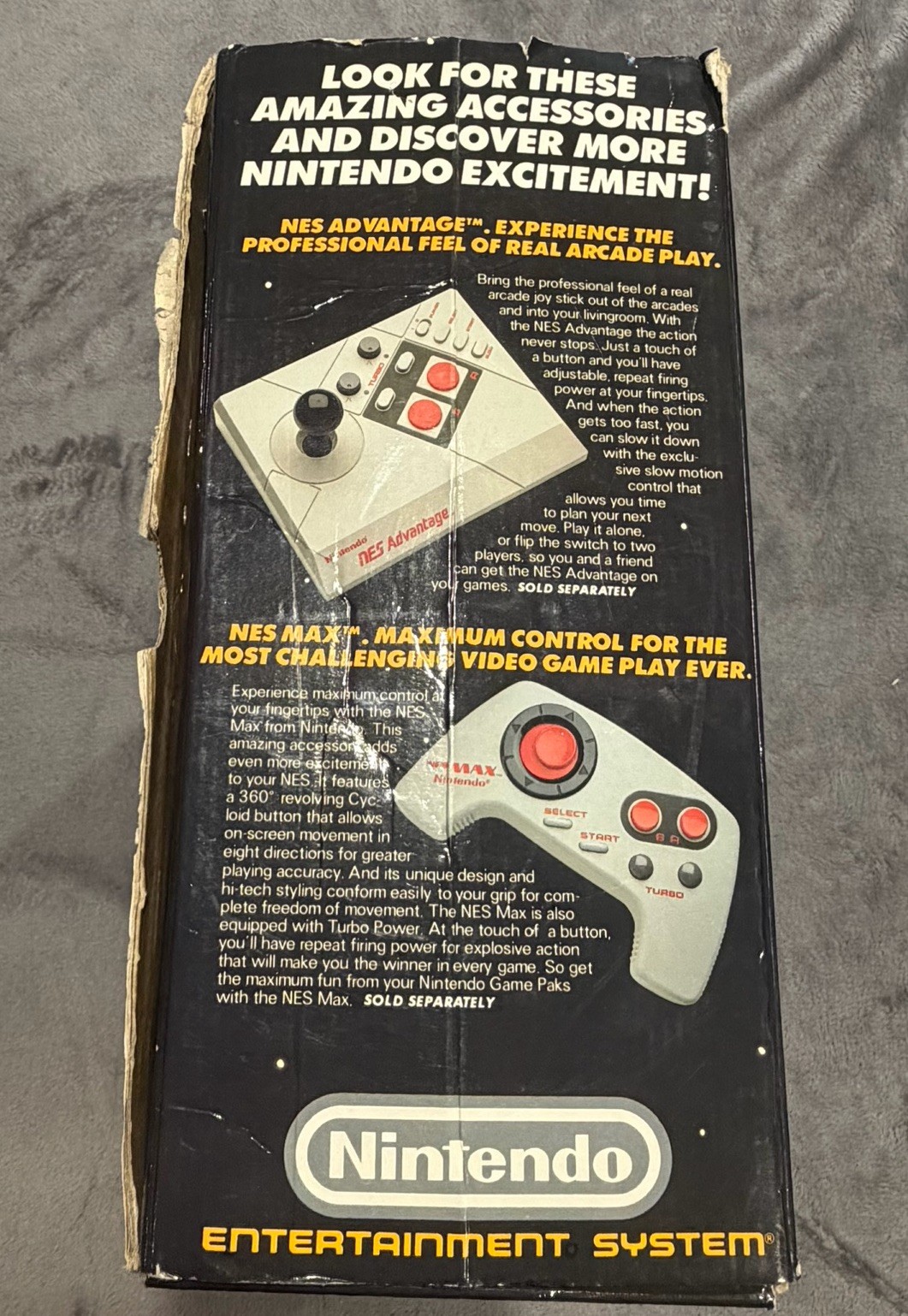 Box Only Vintage Nintendo NES Action Set Home Console – Box/Styrofoam 1988