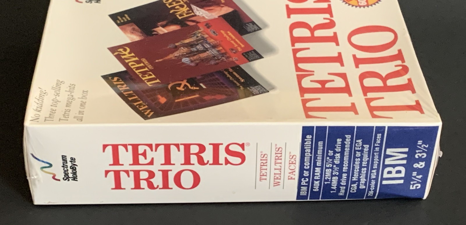 Tetris Trio Spectrum Game IBM Vtg Soviet Challenge Welltris Faces 3.5″ & 5.2 NEW