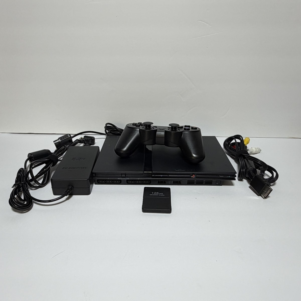 Sony PlayStation 2 PS2 Slim Console Black with Wired Controller Tested and works