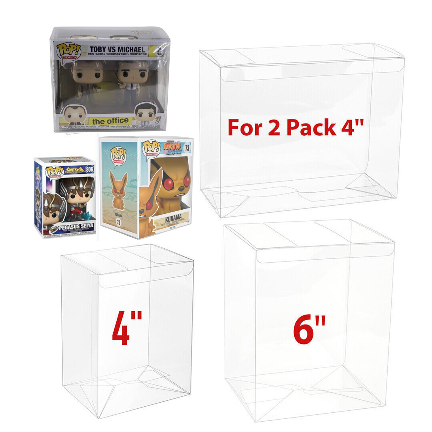 Pop Protector Case For Funko Pop 2 Pack 4” 6” Boxes Vinyl Figures Collectibles