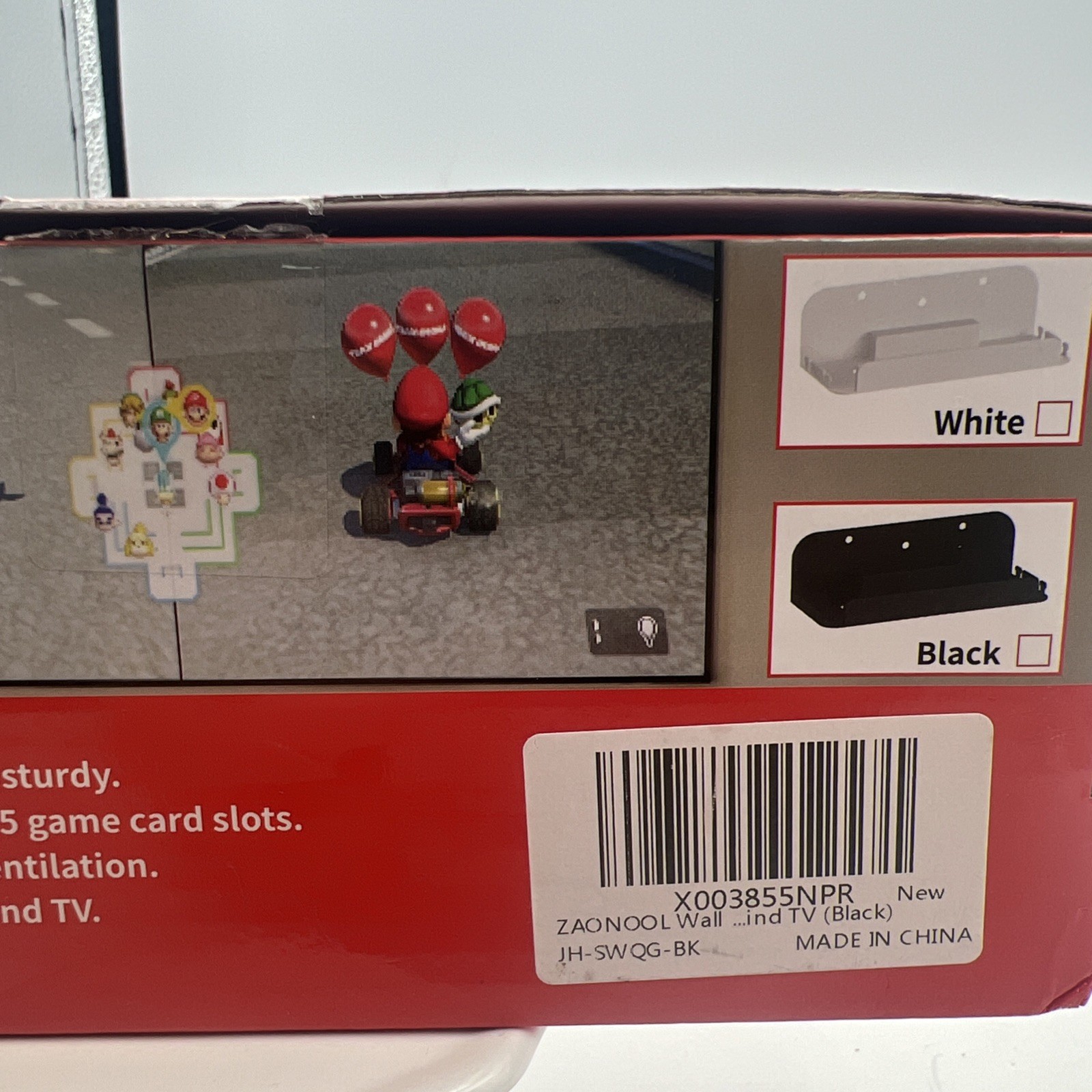Wall Mount For Nintendo Switch OLED with 5 Game Card Holder and 4 Joy Con Hanger
