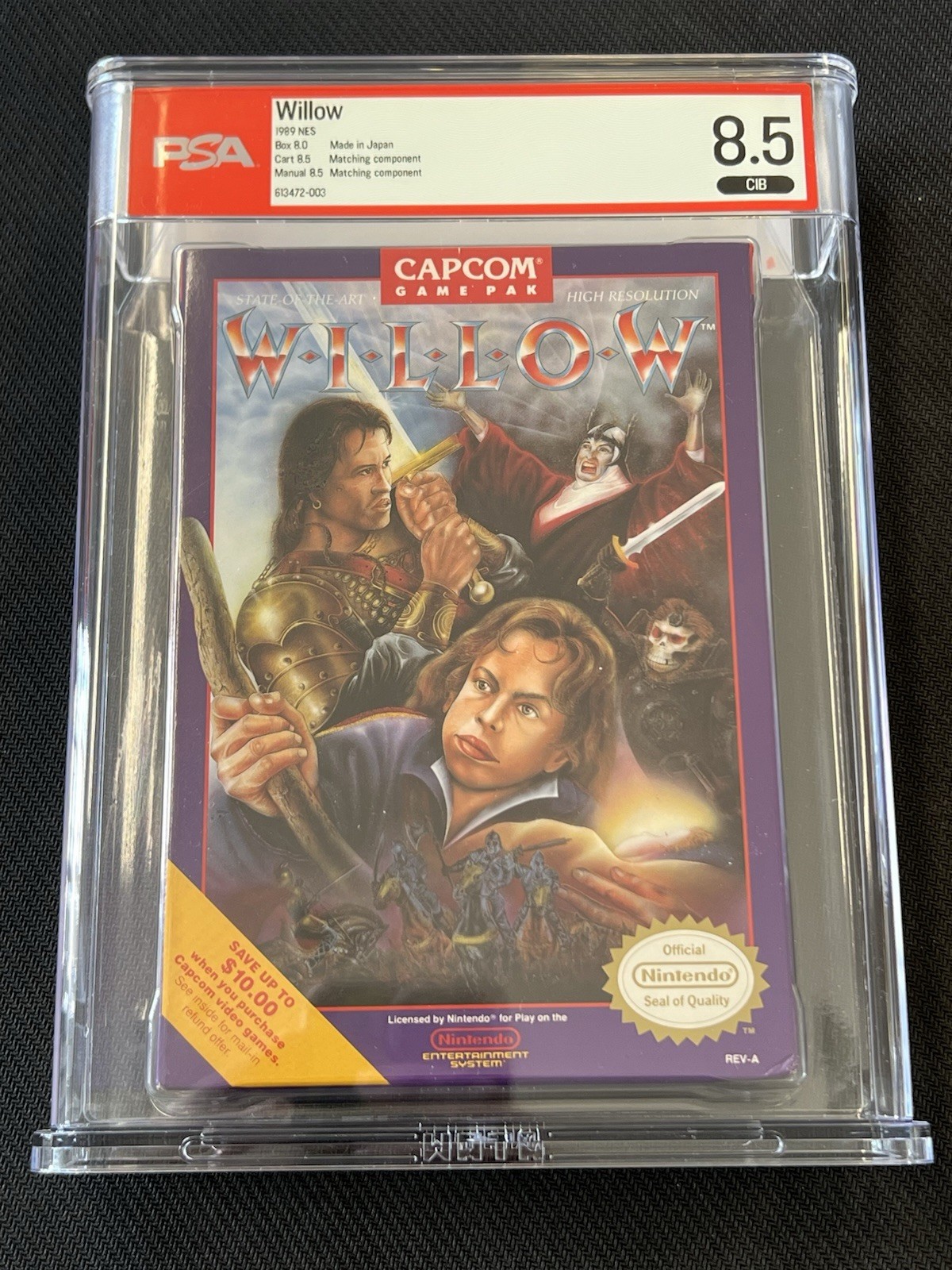 Willow PSA/WATA graded 8.5 CIB Nintendo Entertainment System 1989