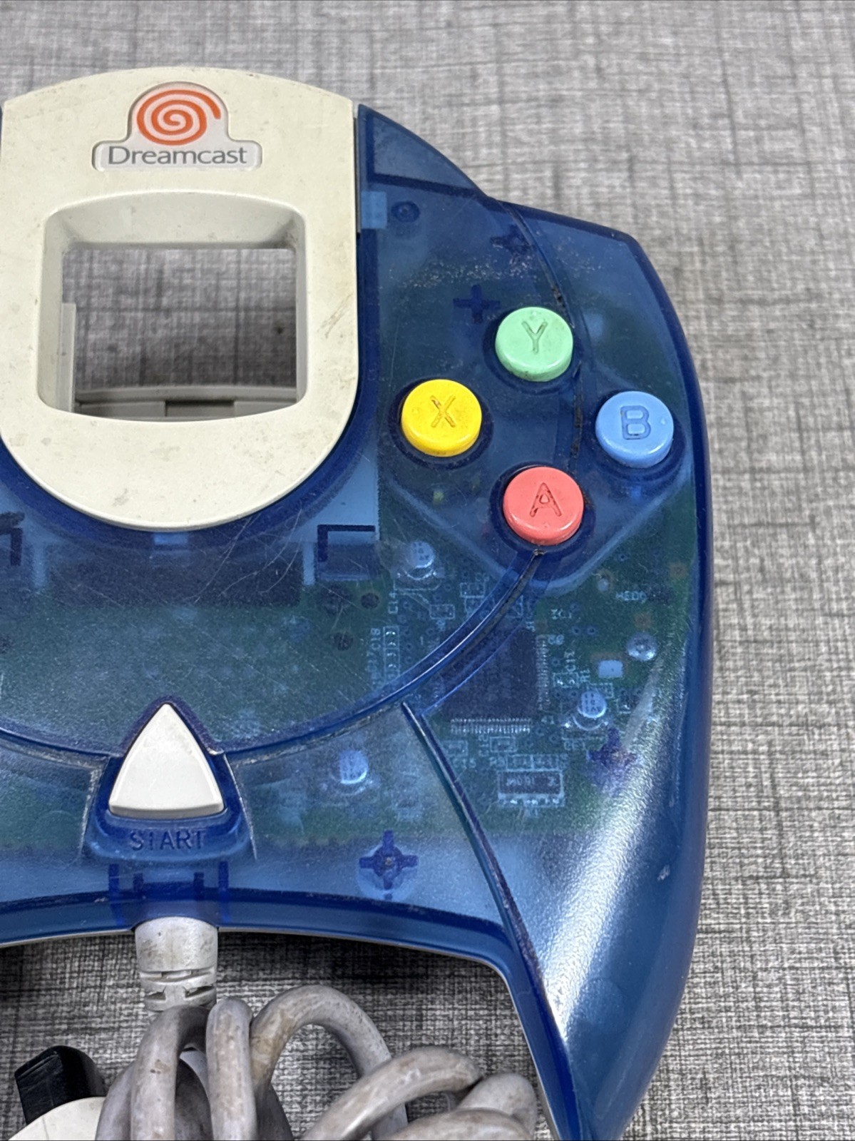 Sega Dreamcast Translucent Blue Controller HKT-7700 Tested & Works Free S&H