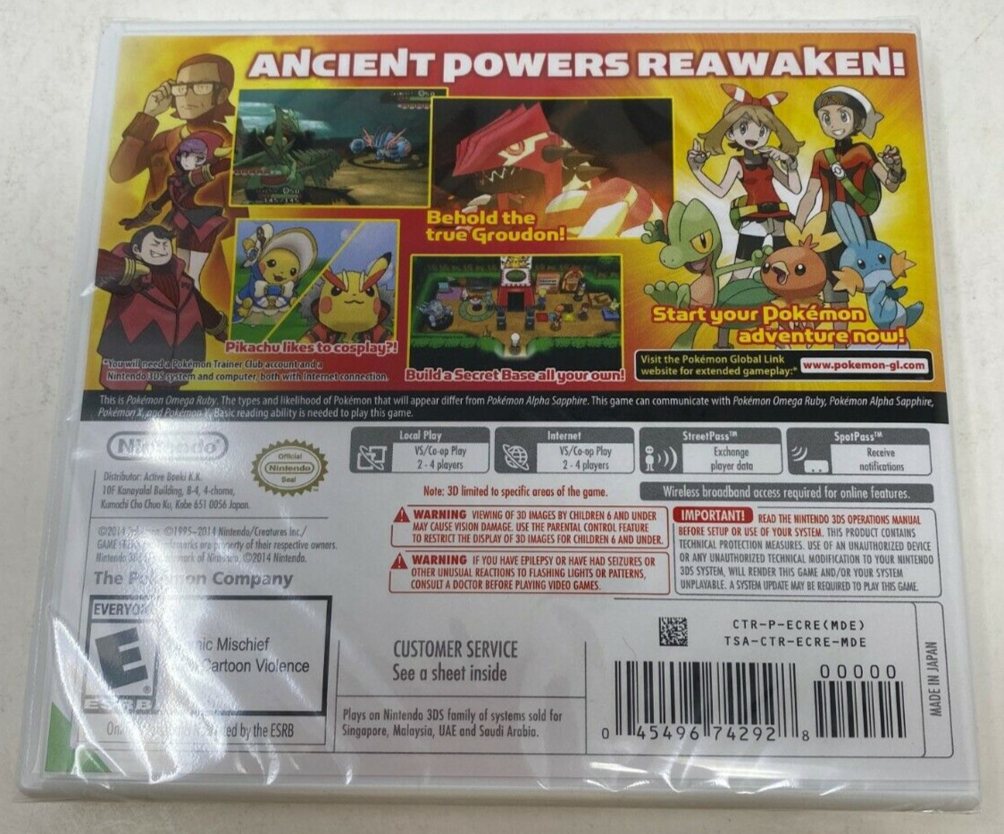 Pokemon Omega Ruby Nintendo 3DS Game Brand New & Factory Sealed!