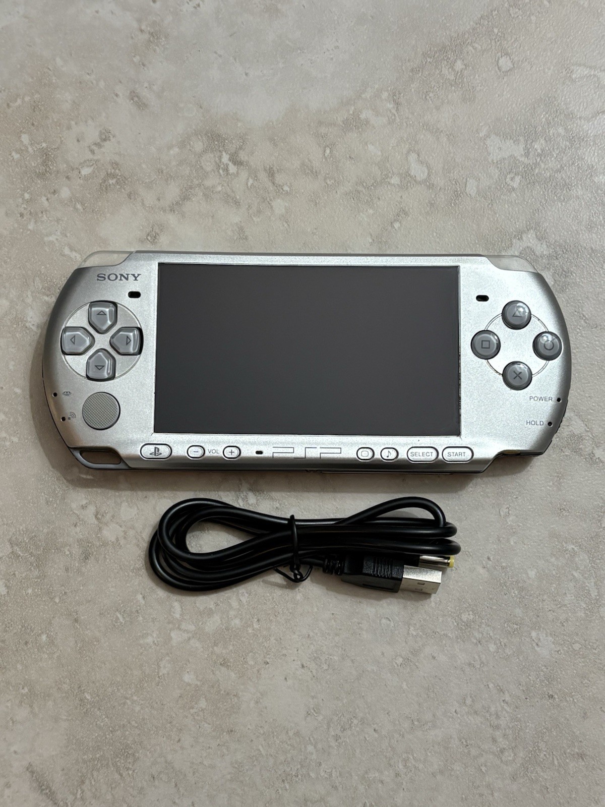 Silver Sony PSP 3000 System w Charger, Battery, Bundle Import