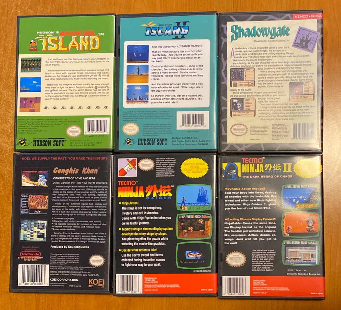 Lot Of 6 Ninja Gaiden Adventure Island Nintendo NES Custom Cases *NO GAMES*