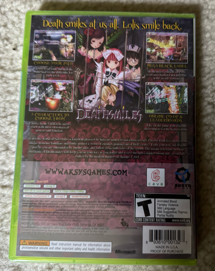Deathsmiles Death Smiles (Aksys, Microsoft Xbox 360, 2010) – NEW, SEALED, MINT!