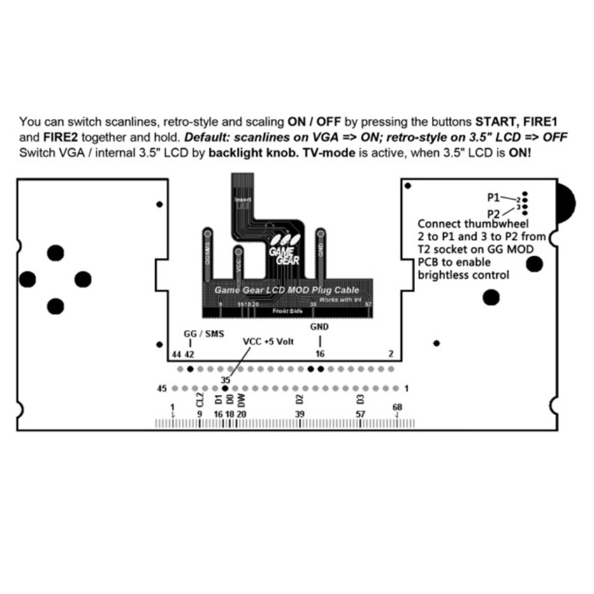 LCD Highlight Screen Kit V4.2 Low Power for 2024 SEGA Game Gear GG #US