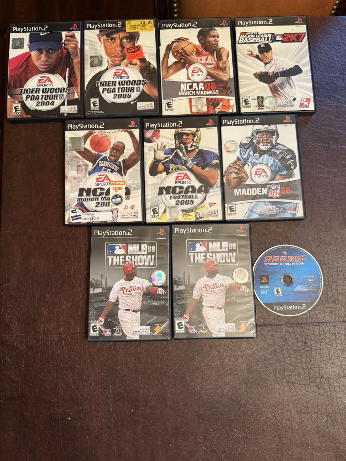 Ps2 Sports Game Lot Tiger Woods PGA Tour, MLB, NCAA Football, NCAA March Madness