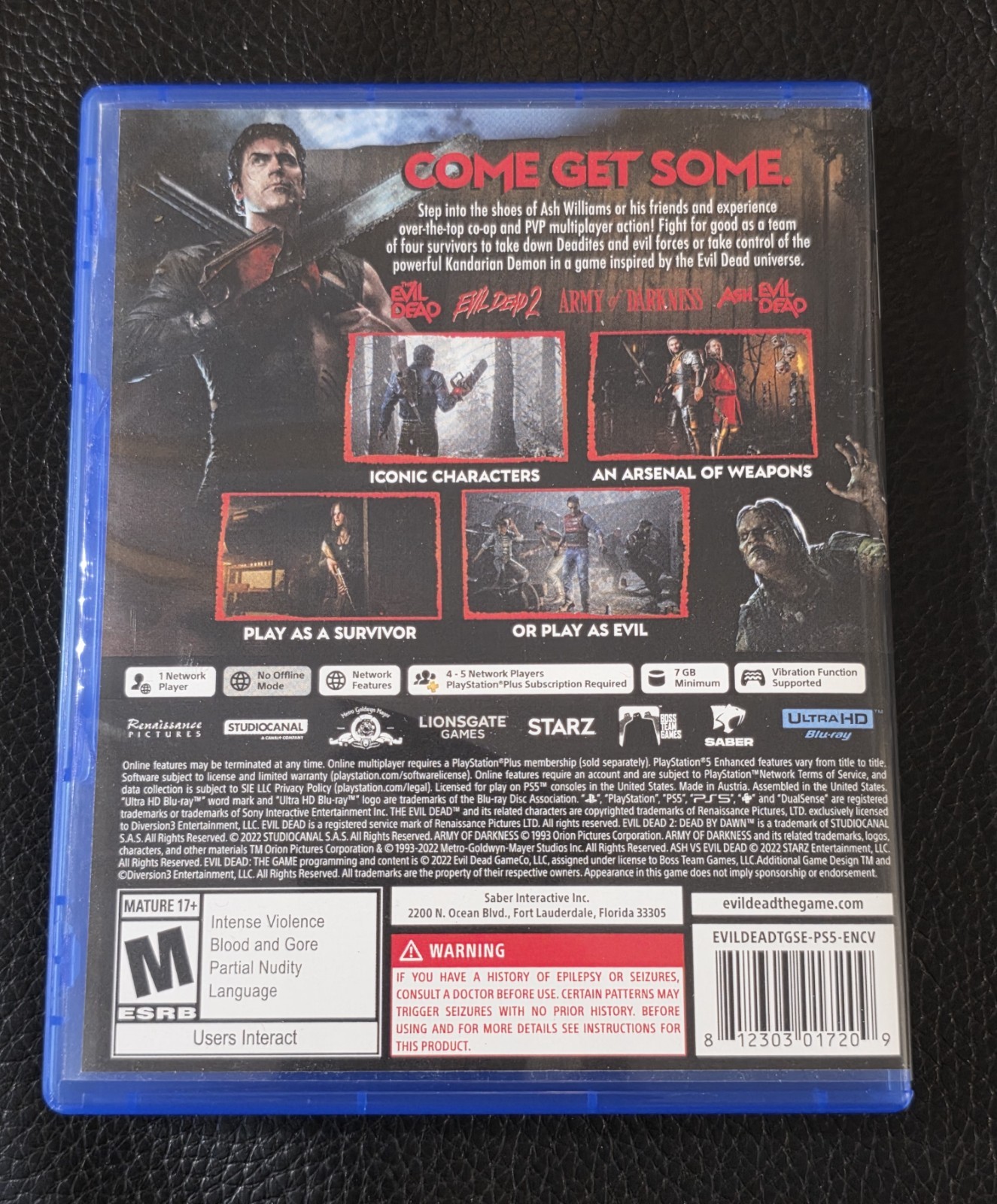 Replacement Case (NO GAME) Evil Dead The Game PlayStation 5 PS5