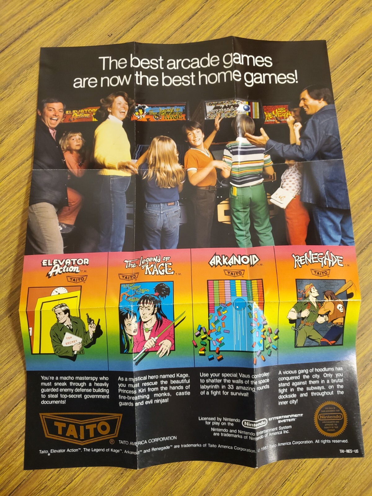 Taito Nintendo NES 1990 Fold Out Insert Advertisment TAI-NES-US
