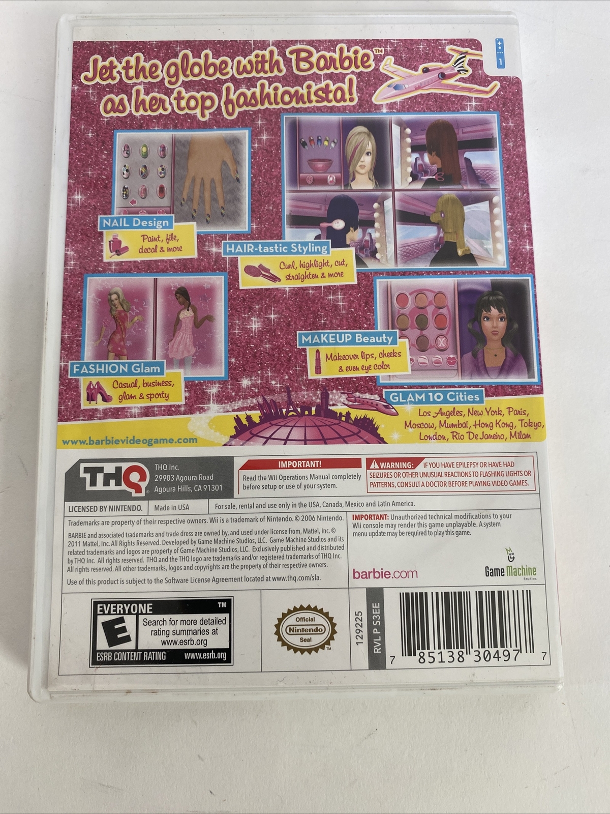 Wii Barbie: Jet, Set & Style! Nintendo Wii Game