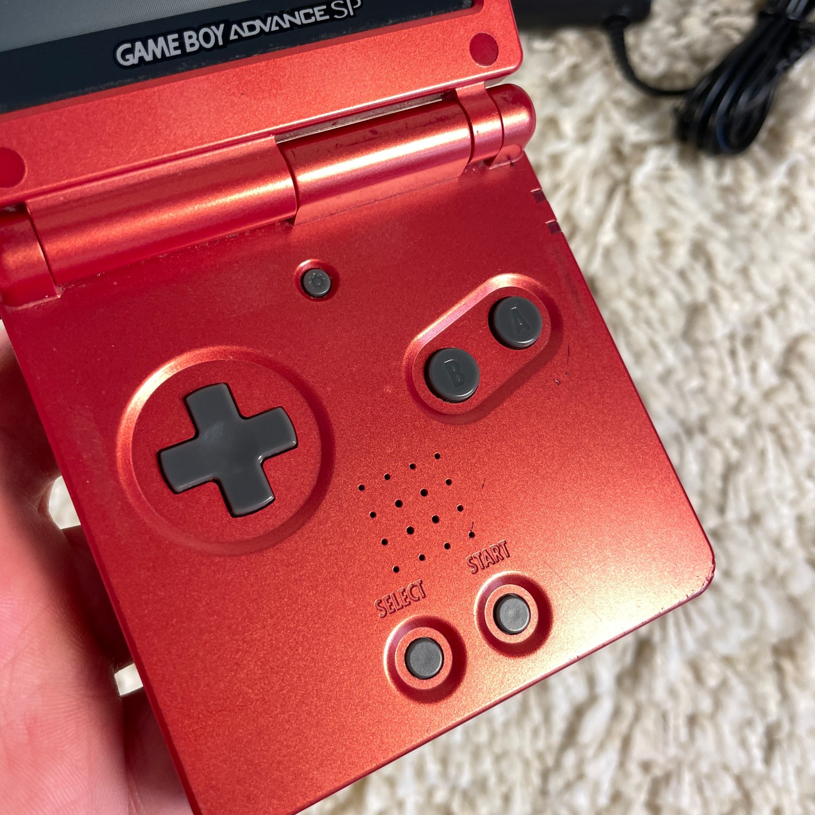 Nintendo Gameboy Advance GBA SP Handheld System Console Flame Red Model AGS-001