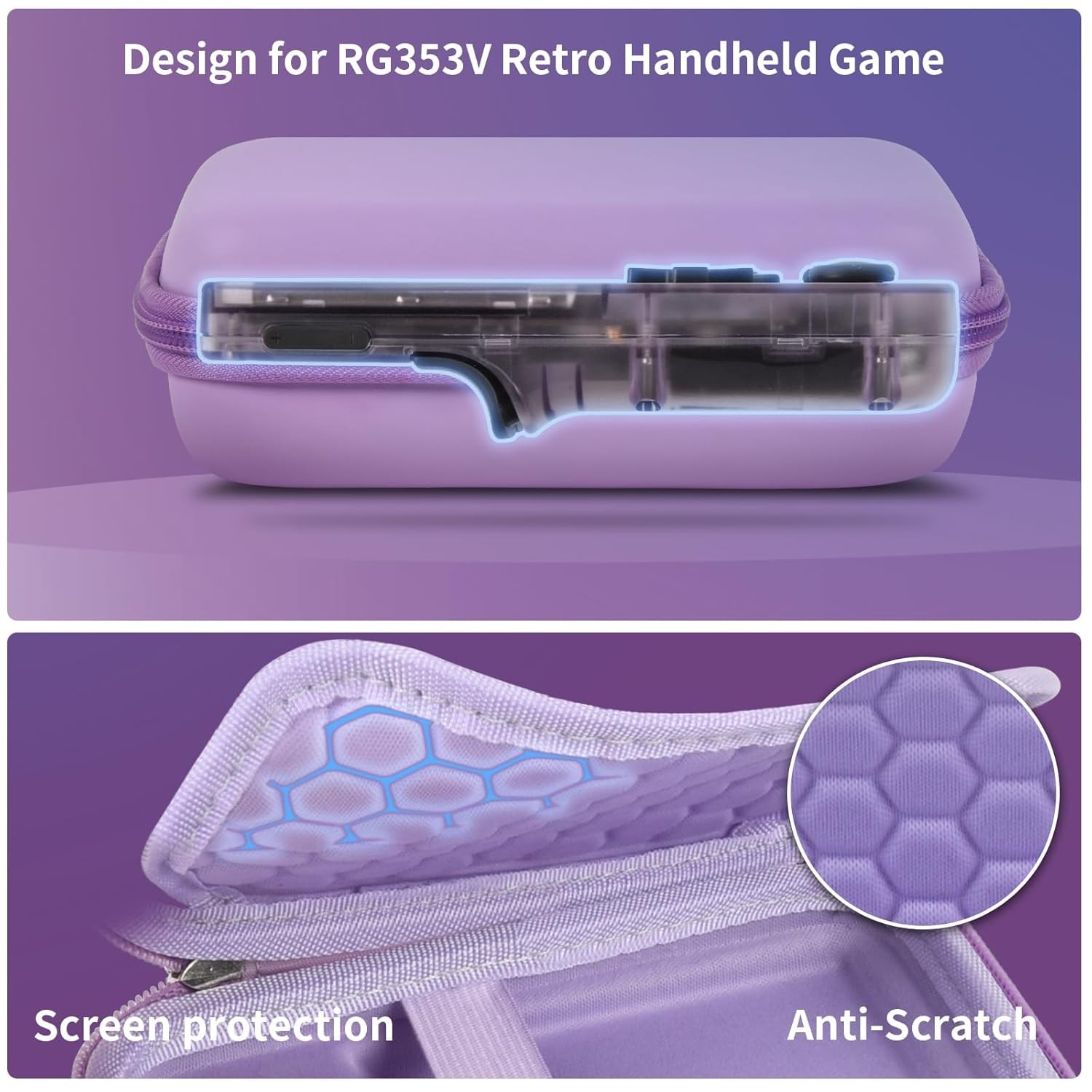 Shockproof and Waterproof Handheld Game Console Case with Accessories Pouch