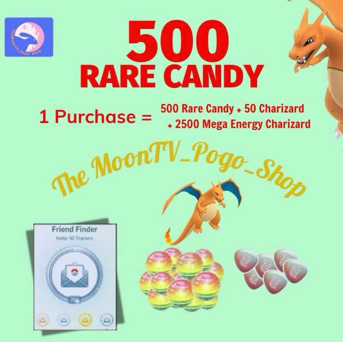 Pokémon Go- 500 RARE CANDY- Friend Medal- SUPER SALE- Completed within 24hrs