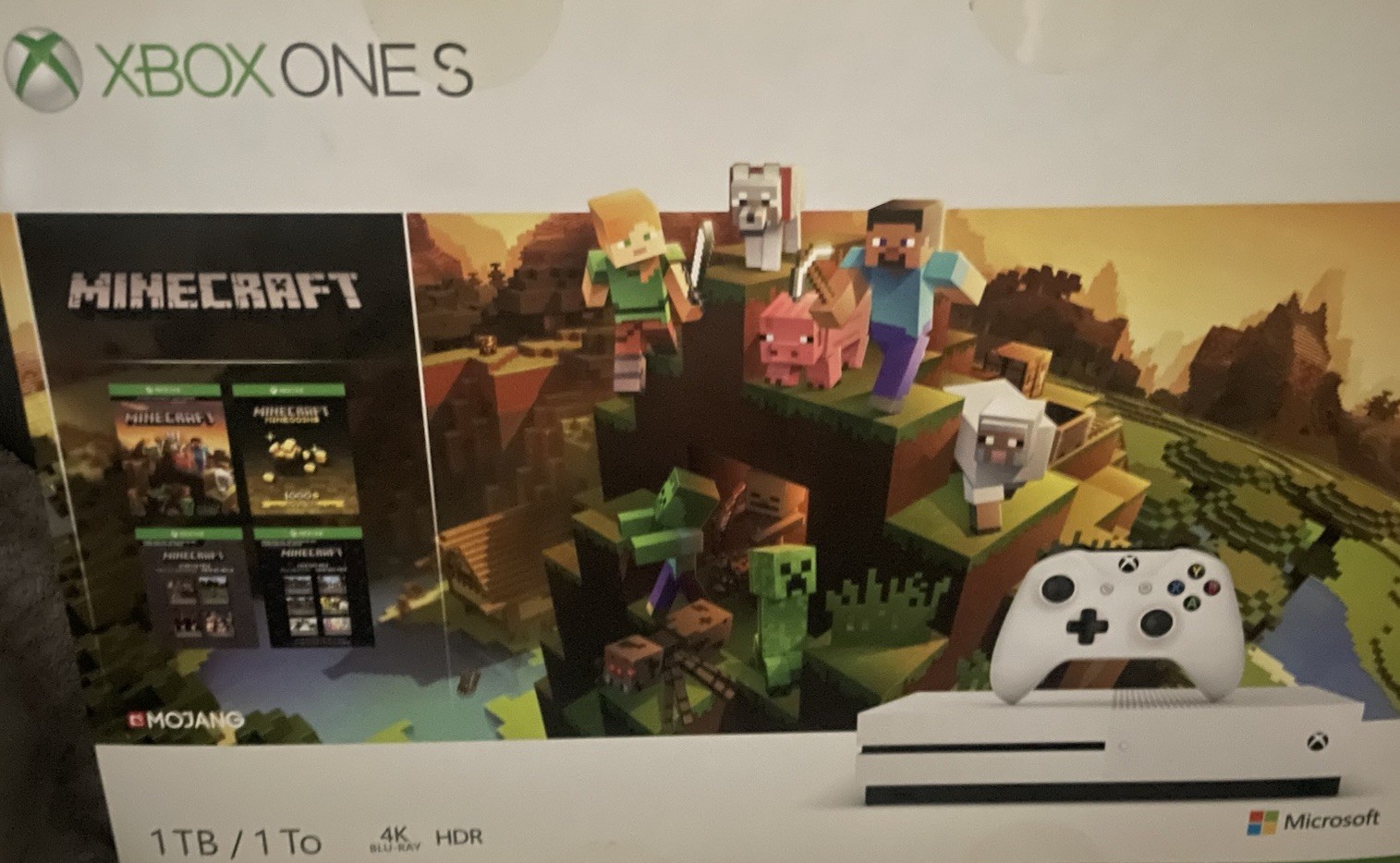 Microsoft Xbox One S 1TB White Console Bundle w/5 Games. No Controller included