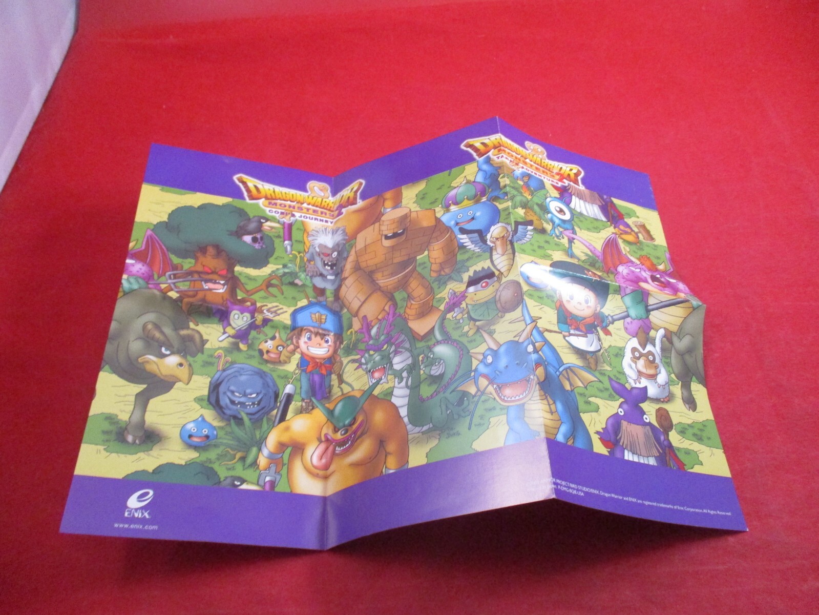 Dragon Warrior Monsters 1 2 Nintendo Game Boy Color Foldable Poster Insert ONLY