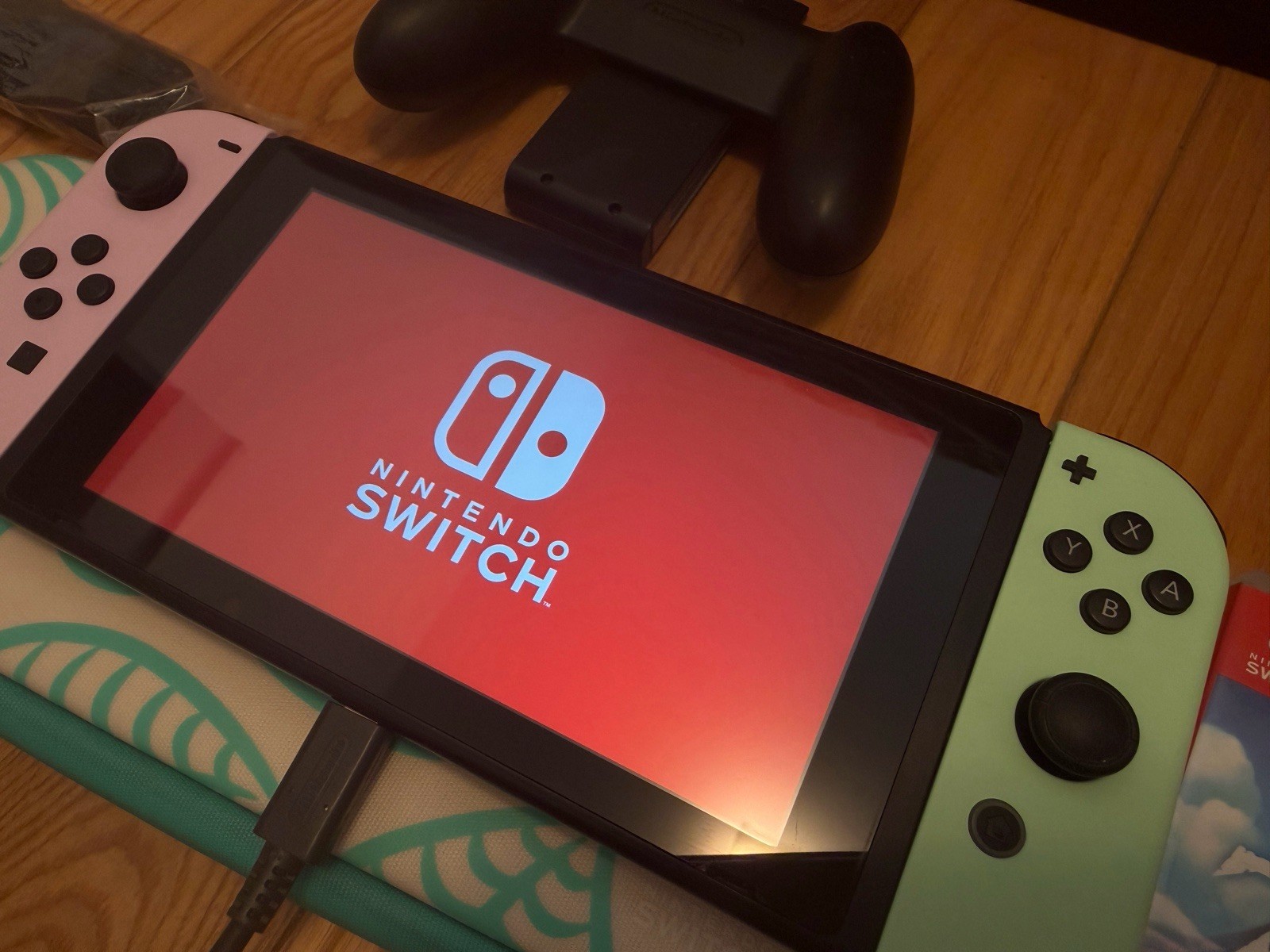 Nintendo Switch Console Bundle Dock 2 Joy-Con Sets Ring Fit 4 Games
