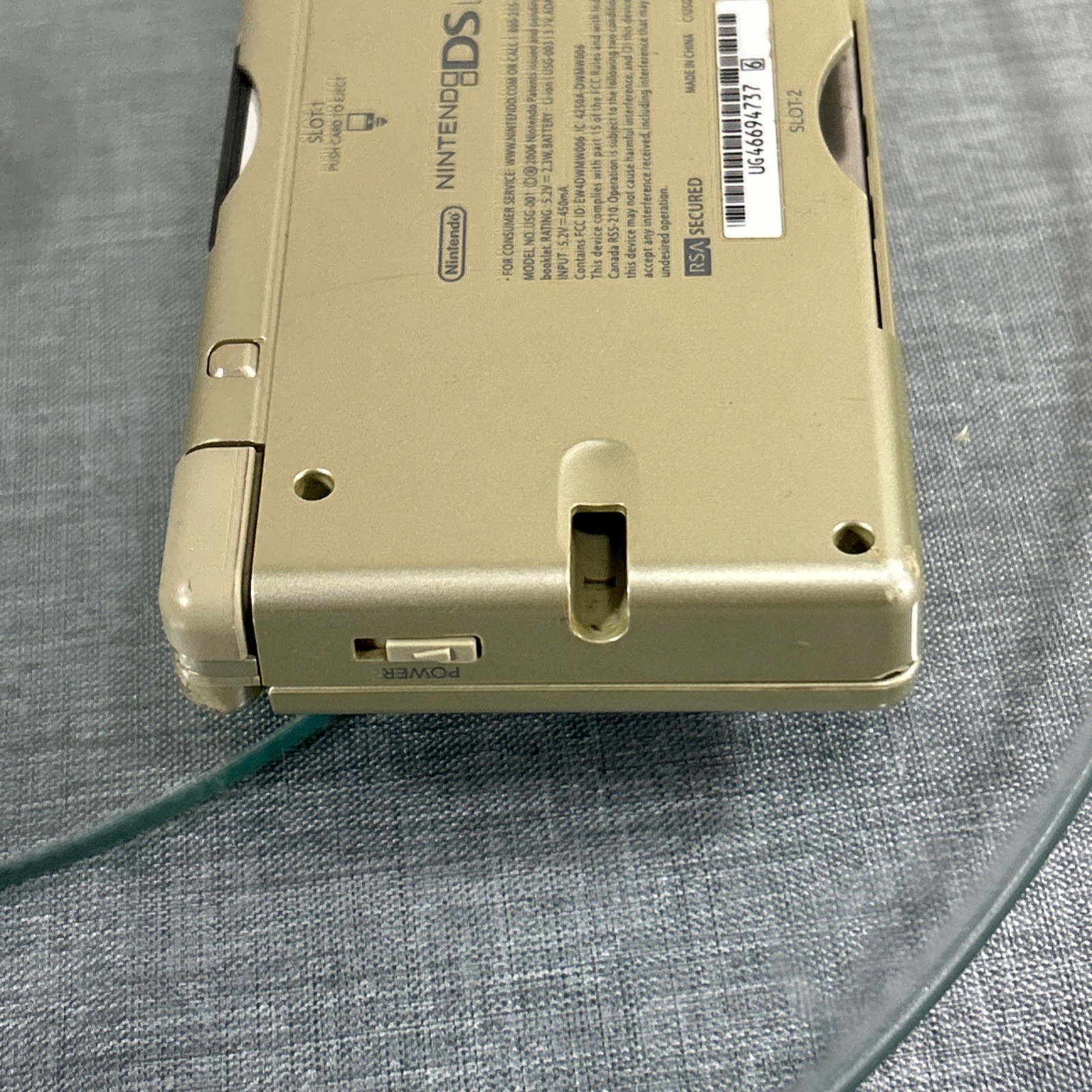 Nintendo DS Lite Gold Zelda Edition Handheld Console w/ Triforce Logo Charger