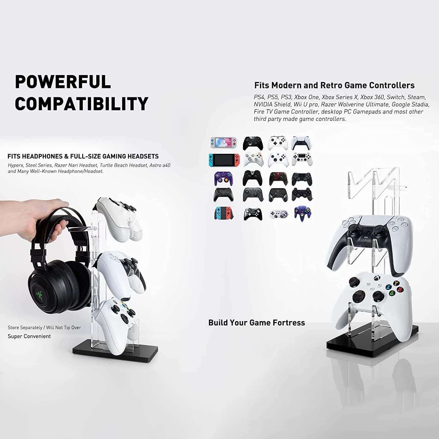 Game Controller Enhance Gaming with A 3 Tier Controller Holder Headset Stand