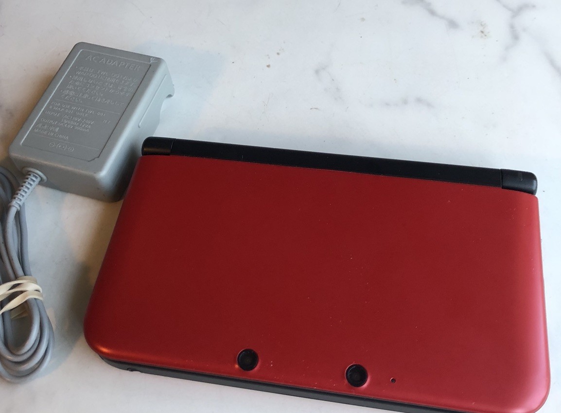 Nintendo 3DS XL Red Console SPR-001 US Pokémon Case Stylus Bravely Default