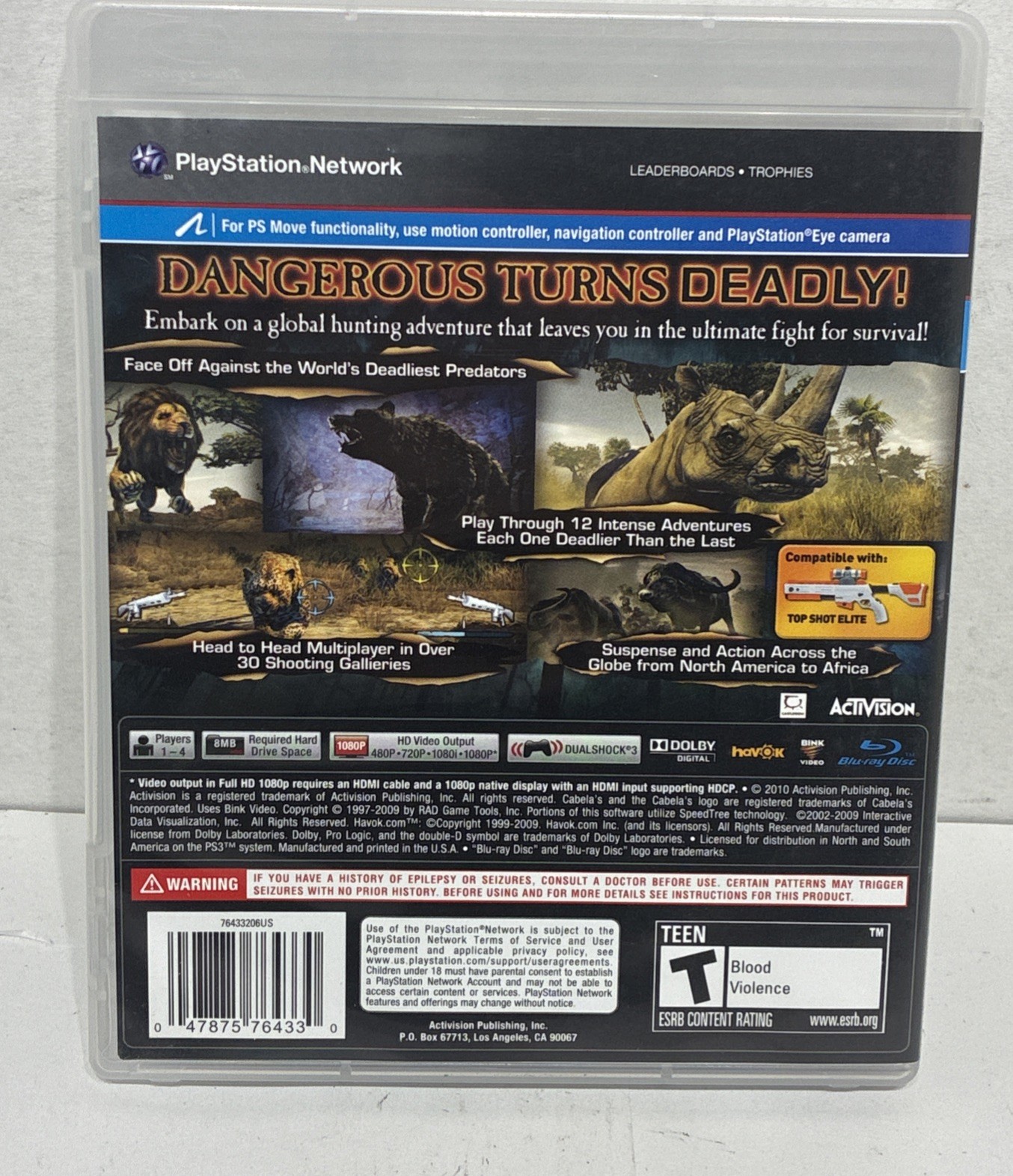 Cabela’s Dangerous Hunts 2011 (PlayStation 3, 2010) Complete w/ Manual – Tested