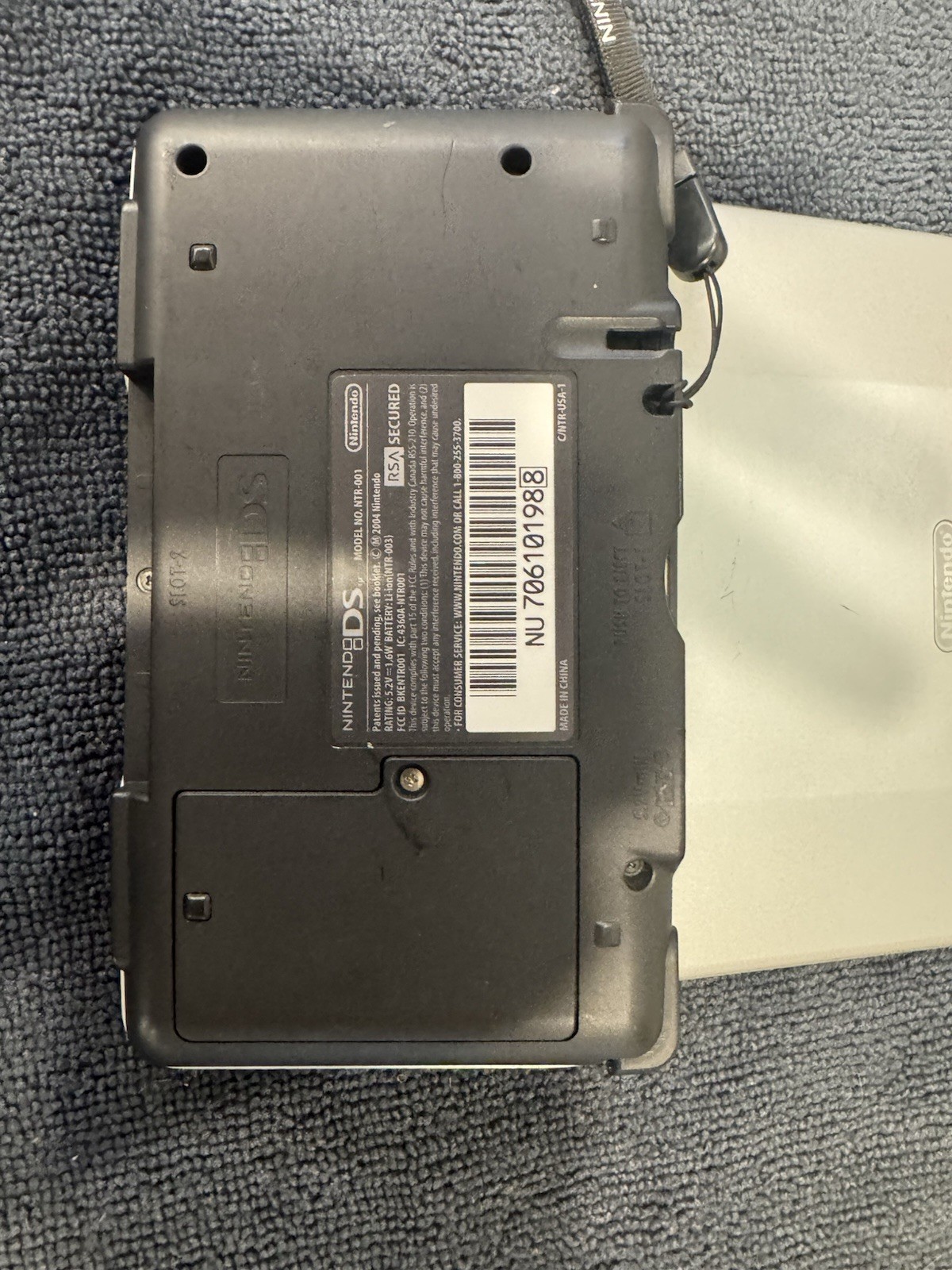 Nintendo DS Original NTR-001 Console – Titanium Silver – USB Charger- No Stylus
