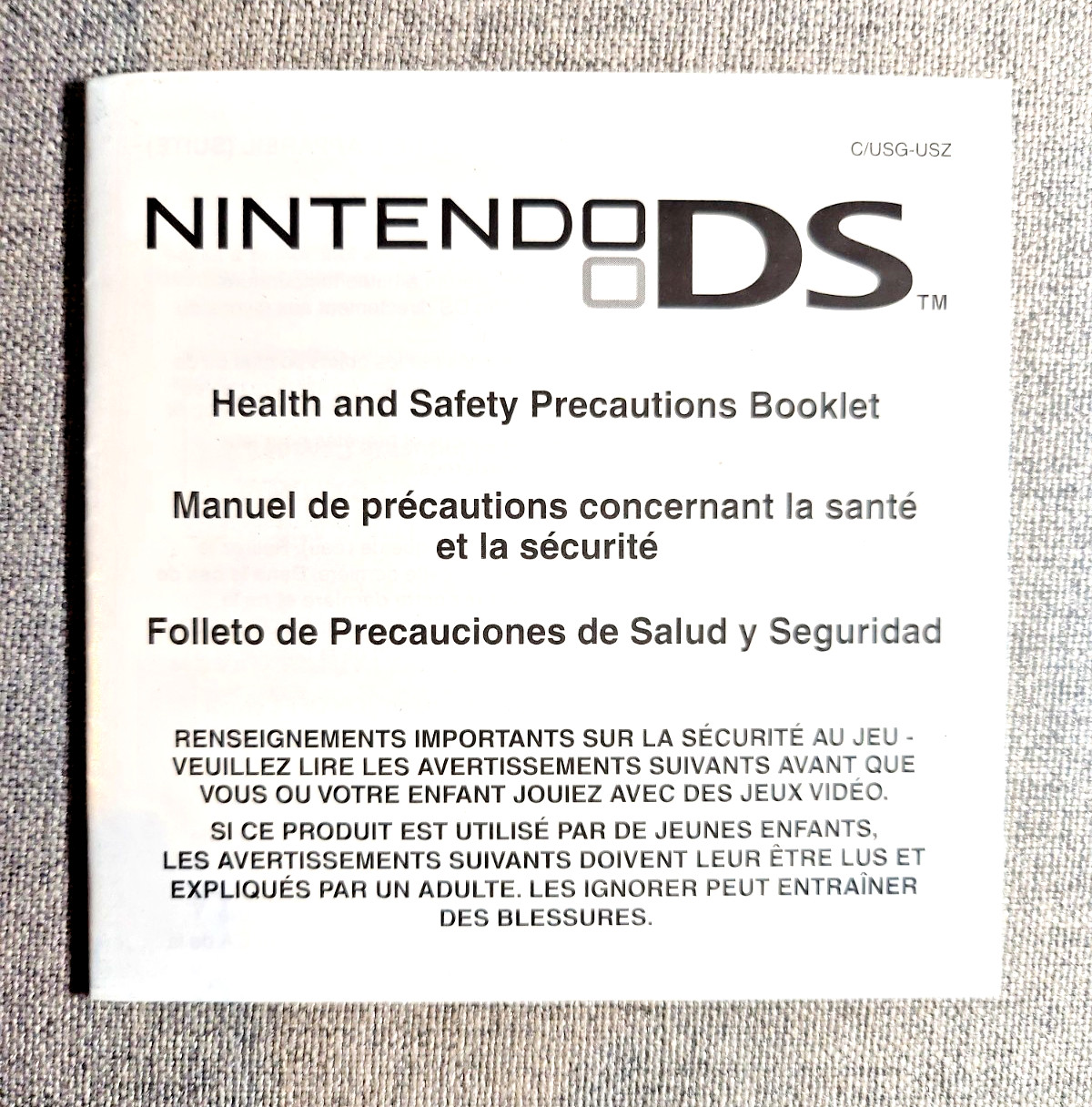 Nintendo DS Health & Safety Manuals – You Pick & Choose – Nintendo DS / 3DS