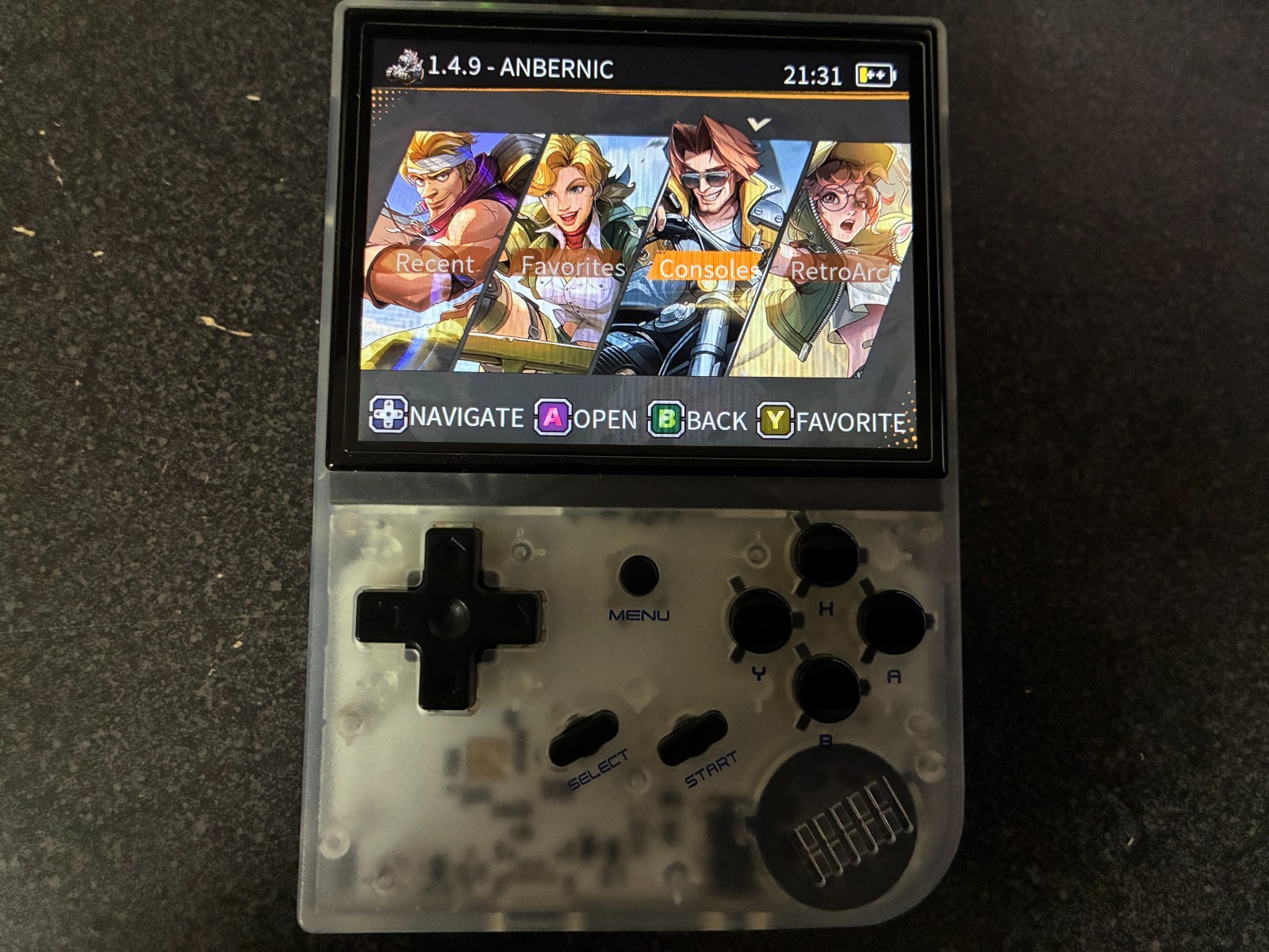 Anbernic RG35XX Retro Handheld Game Console, Dual OS 64GB, Case, 3D printed grip