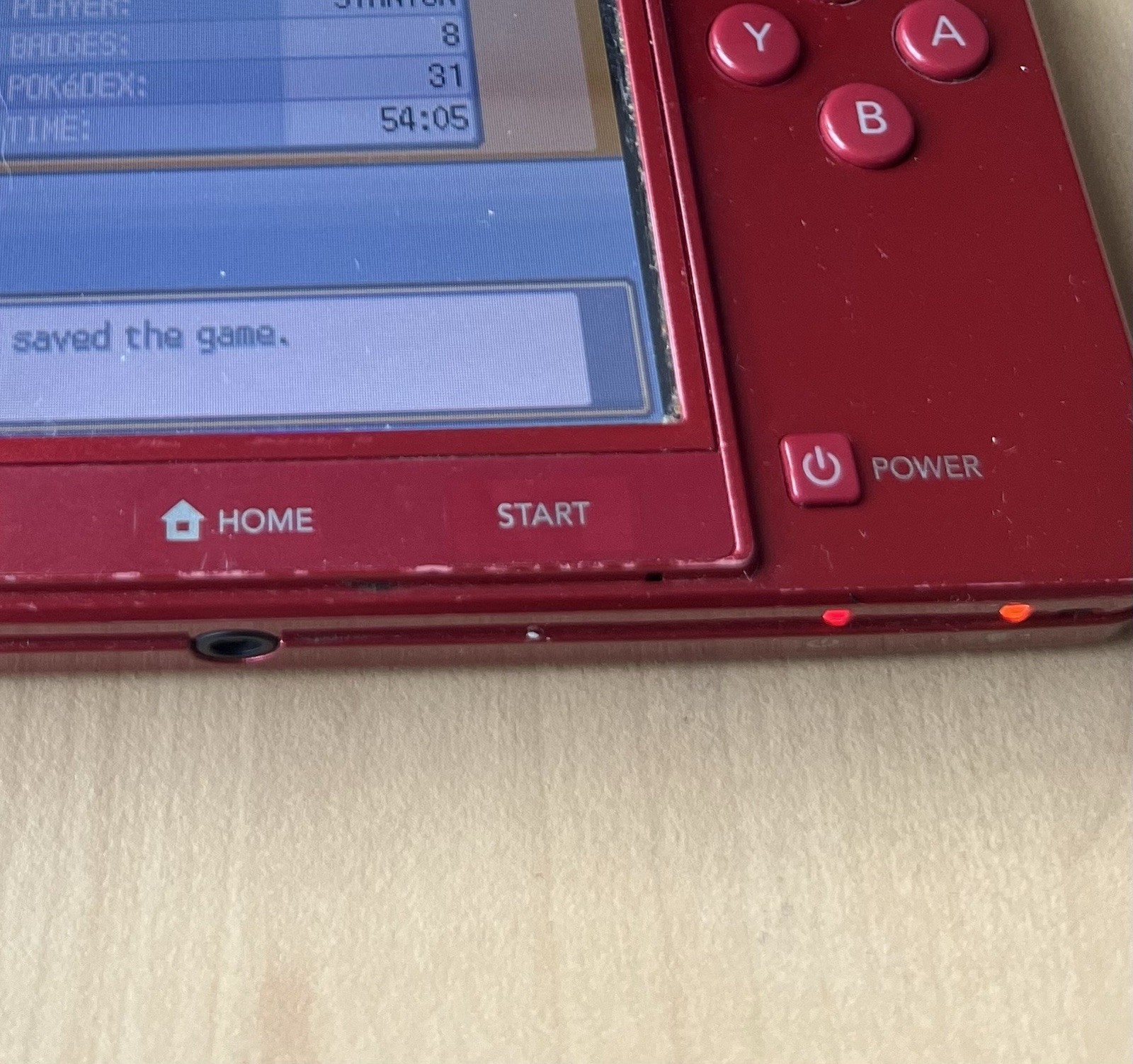 Nintendo 3DS Red Console North America OEM Charger+Pokemon Y READ SHIPS TMR