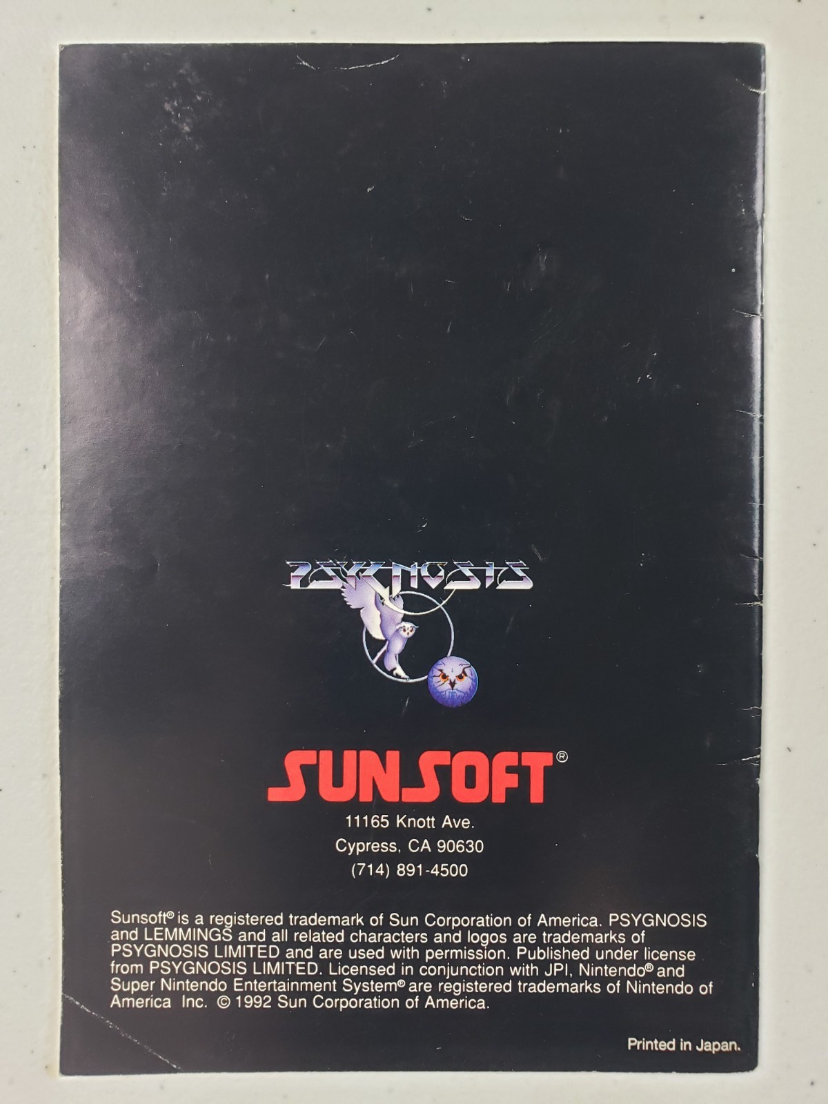 Lemmings (Super Nintendo Entertainment System, 1992) *MANUAL ONLY*