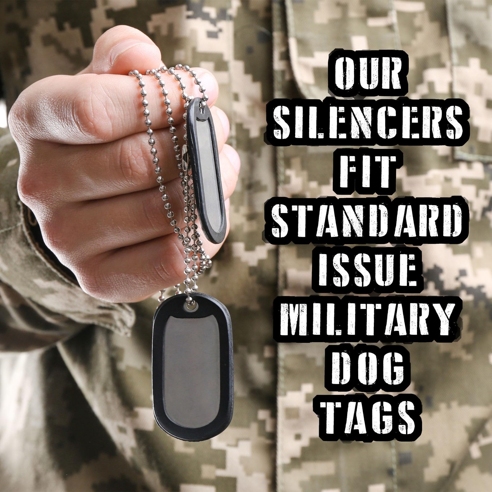 Tag-Z Brand 2-Pack Black Military Dog Tag Silencers – 2″ x 1.125″,