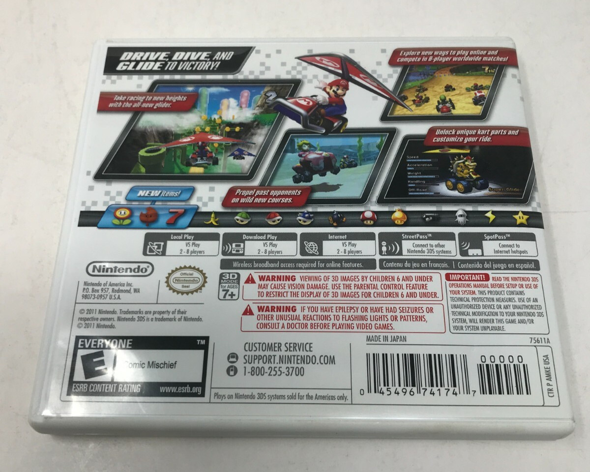 Case and Manual Only NO GAME Mario Kart 7 Nintendo 3DS Authentic